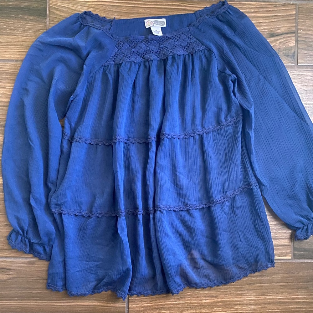 Blue Maternity Blouse